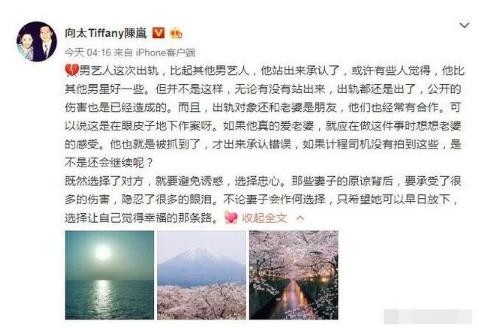 許志(zhì)安(an)出軌,經(jing)紀人(ren)替其求情,向太怒怼太剛了(le)